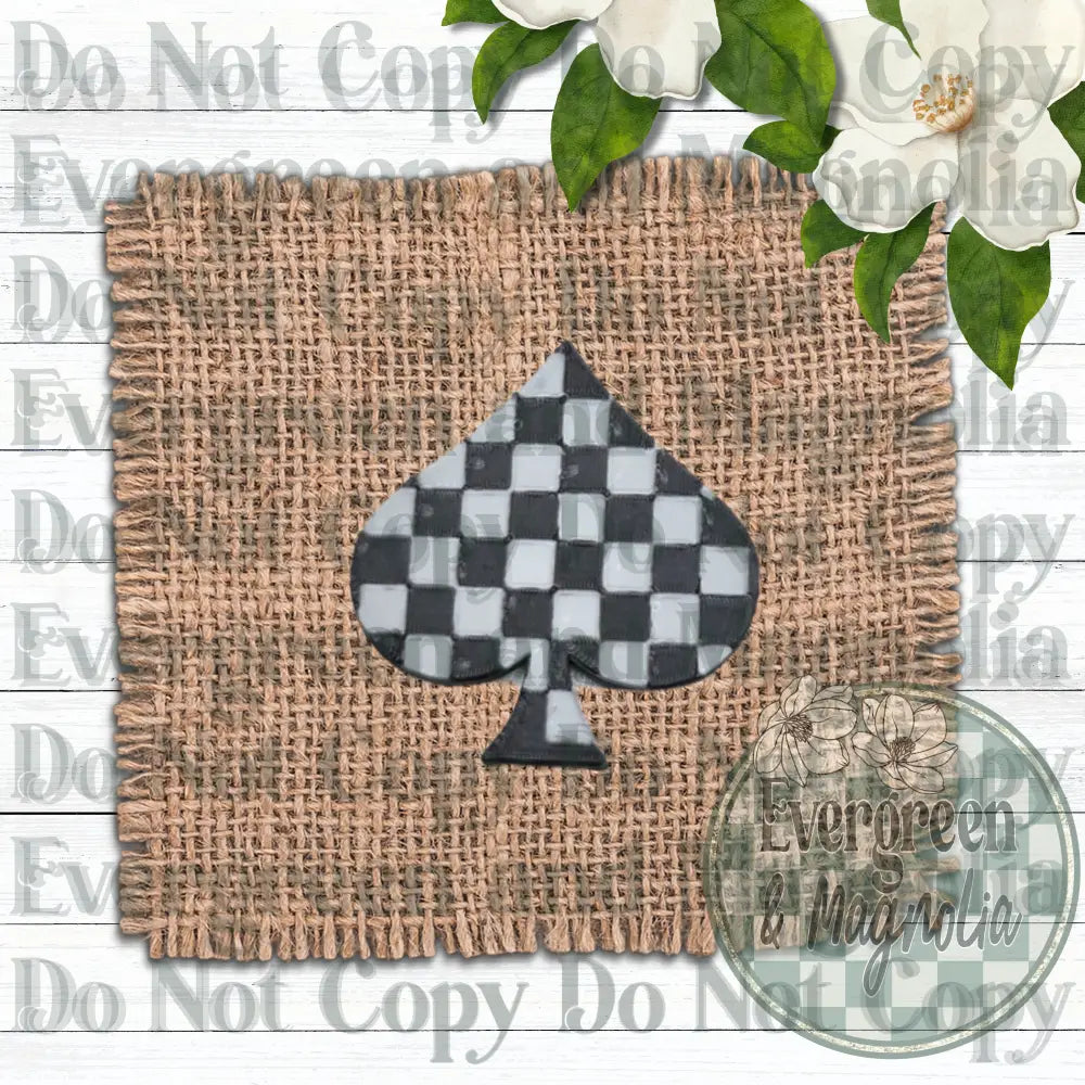 Black and White Spade Charm
