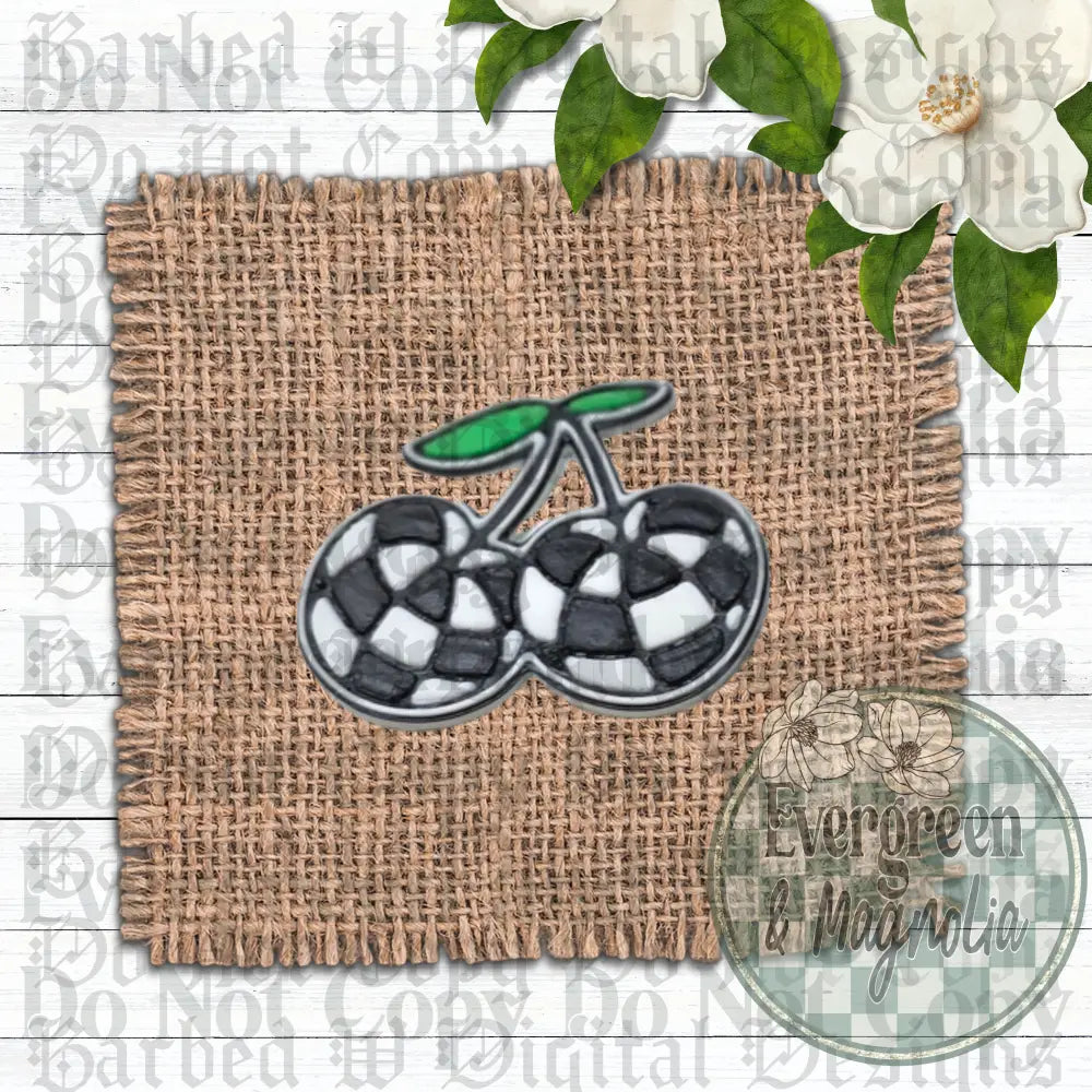 Checkered Cherries Charm