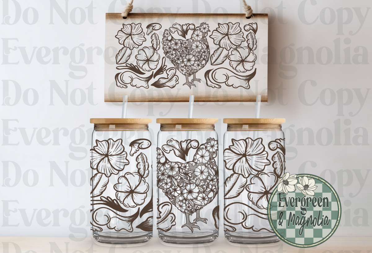 Tooled Leather Hen