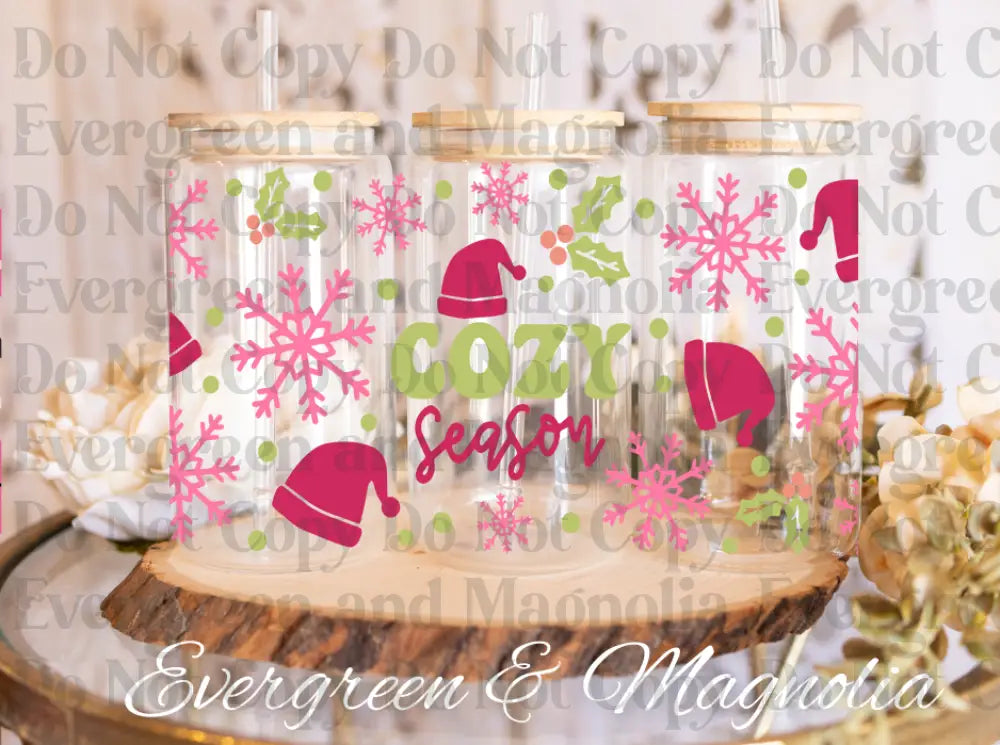 Cozy season pink & Green