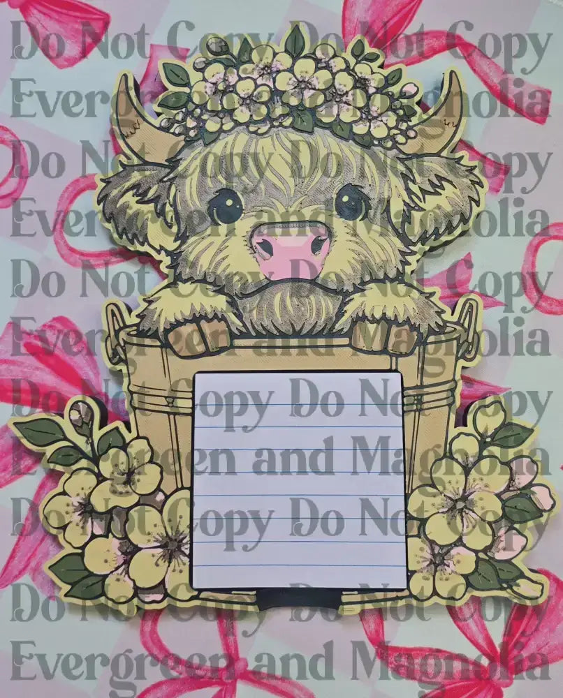 Highland Cow Post-it Holder