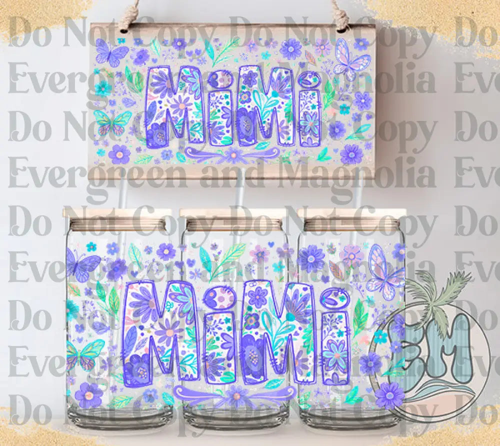 Mimi purple bows and flowers butterfly