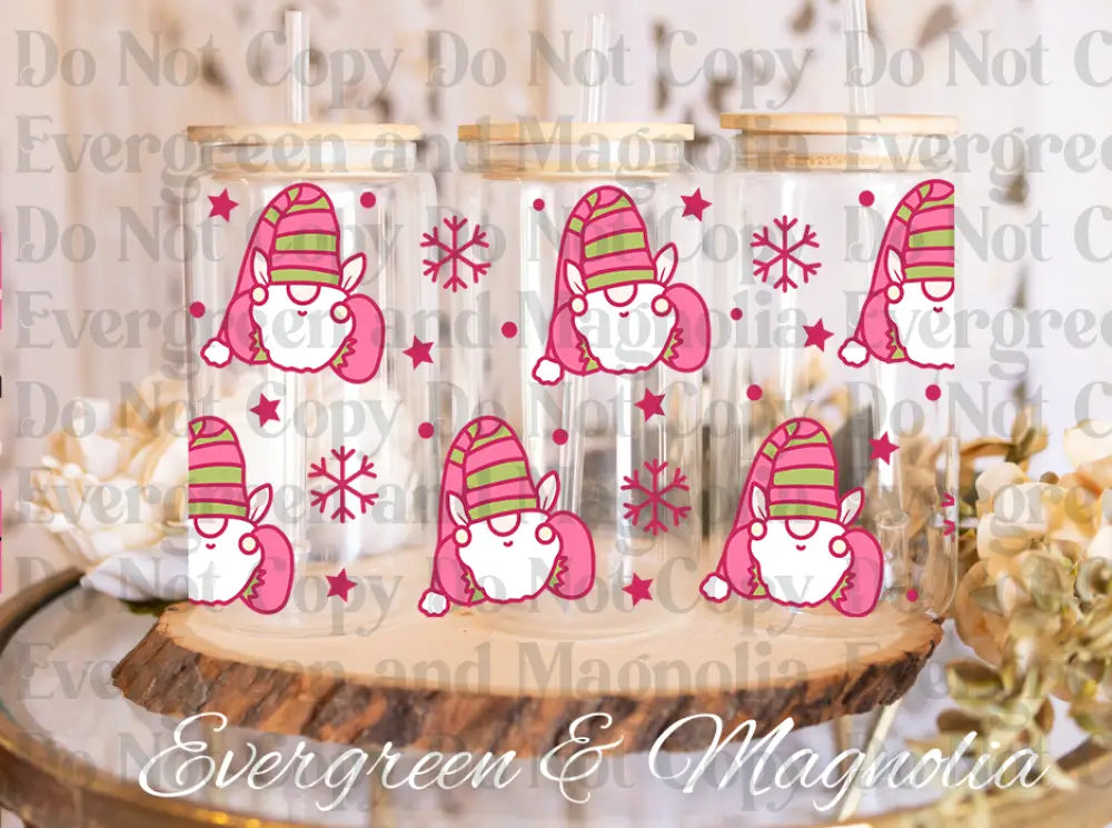 Pink Gnomes-snowflakes