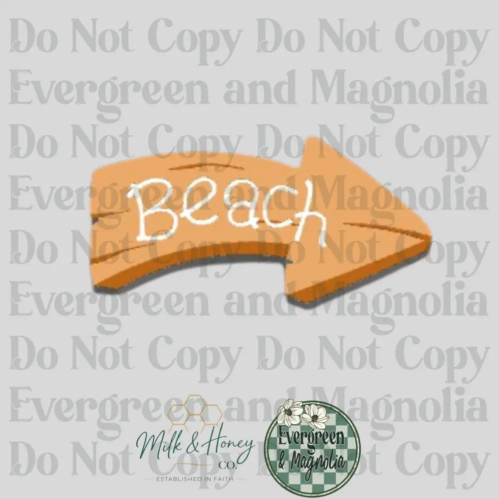 Wooden Beach Sign 3D Collection