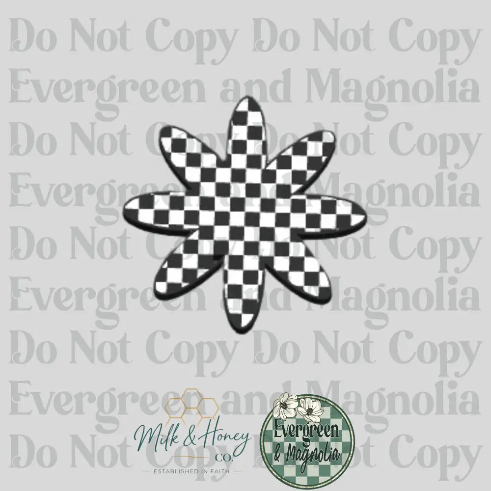 Checkered Flower 3D Collection