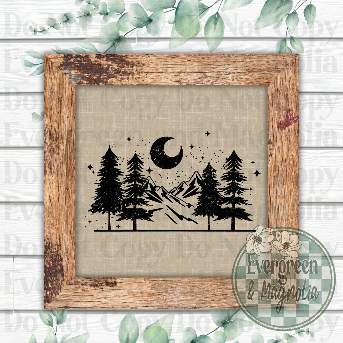 Tree & Mountain (Black)