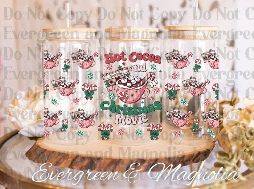 hot cocoa christmas glass can