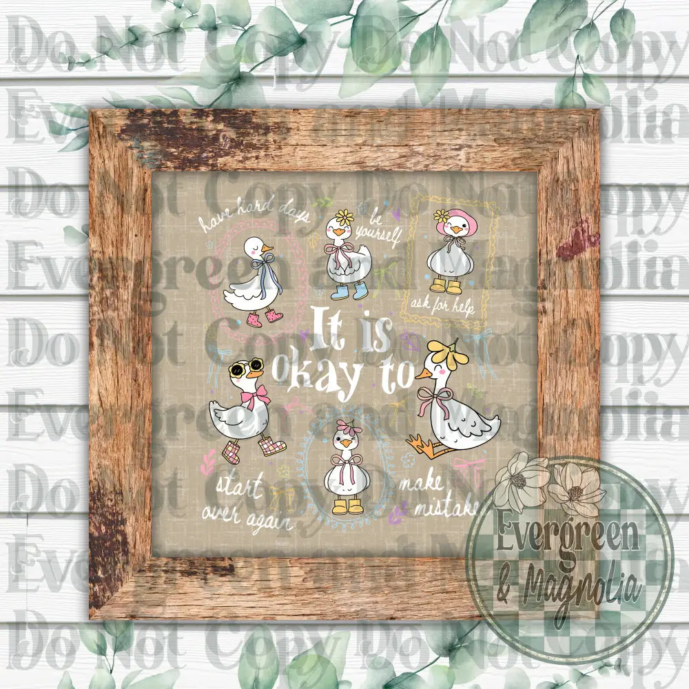 It's okay to geese (white)