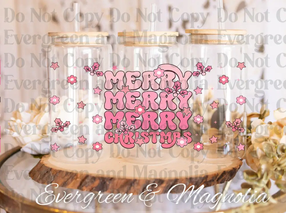 Pink Triple merry christmas