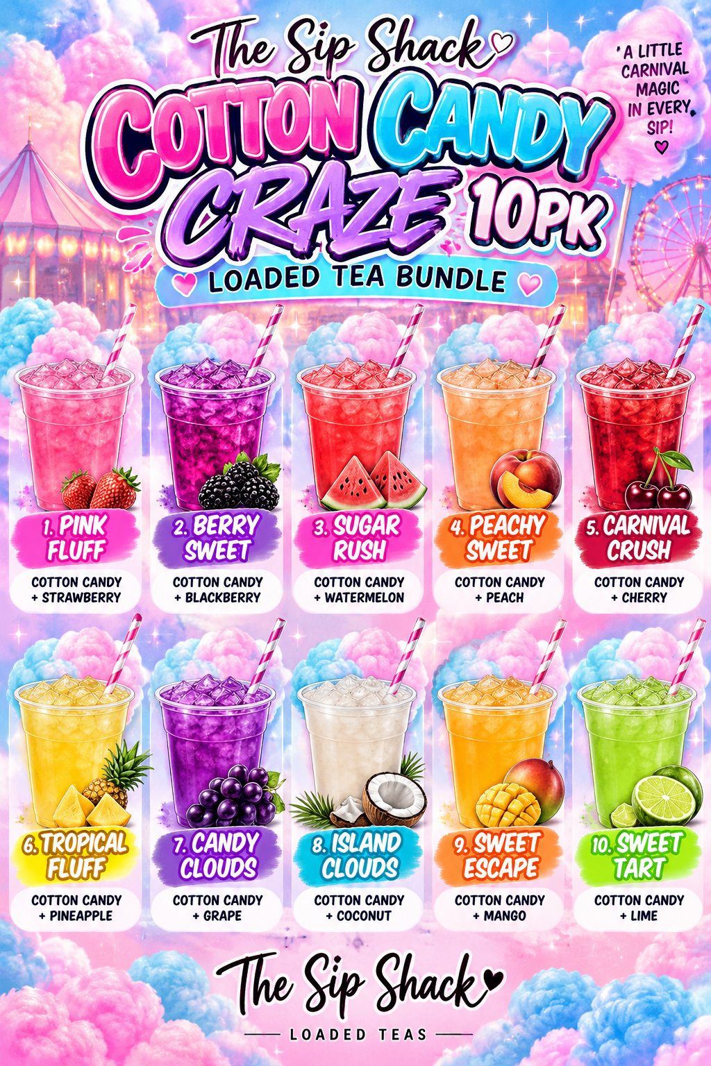 COTTON CANDY CRAZE 10PK – LOADED TEA BUNDLE