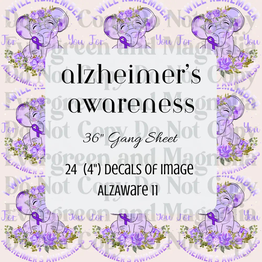 Alzheimer's Awareness Gang Sheets