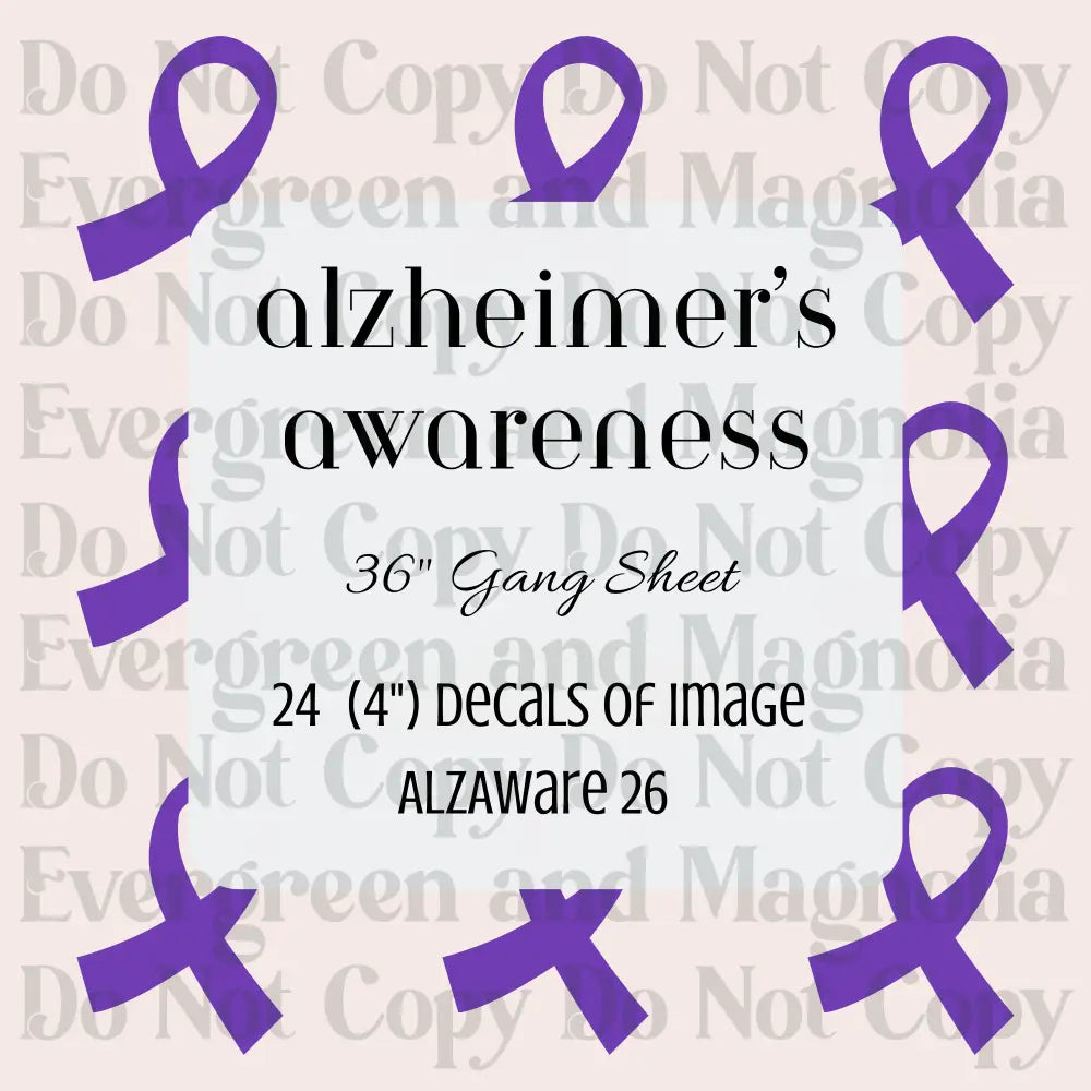 Alzheimer's Awareness Gang Sheets