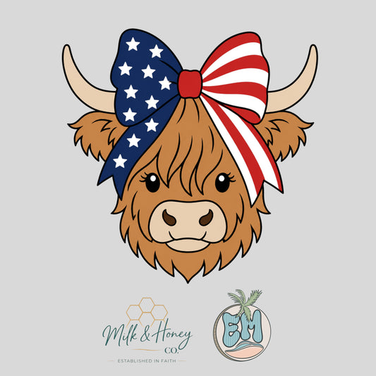 4th of July Highland Cow