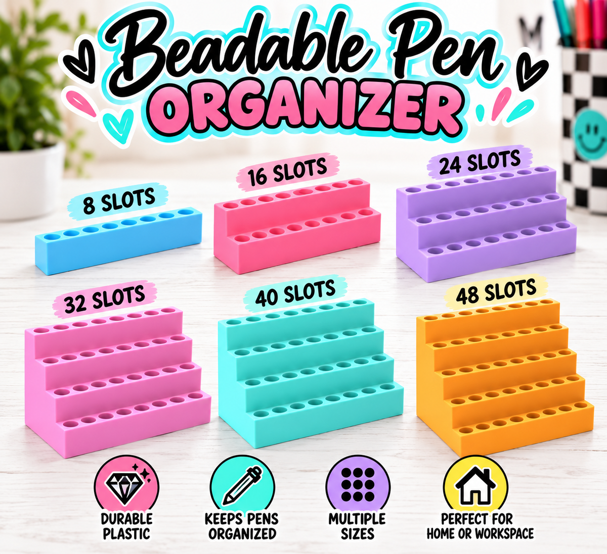 Beadable Pen Organizer – 3D Printed Display Stand