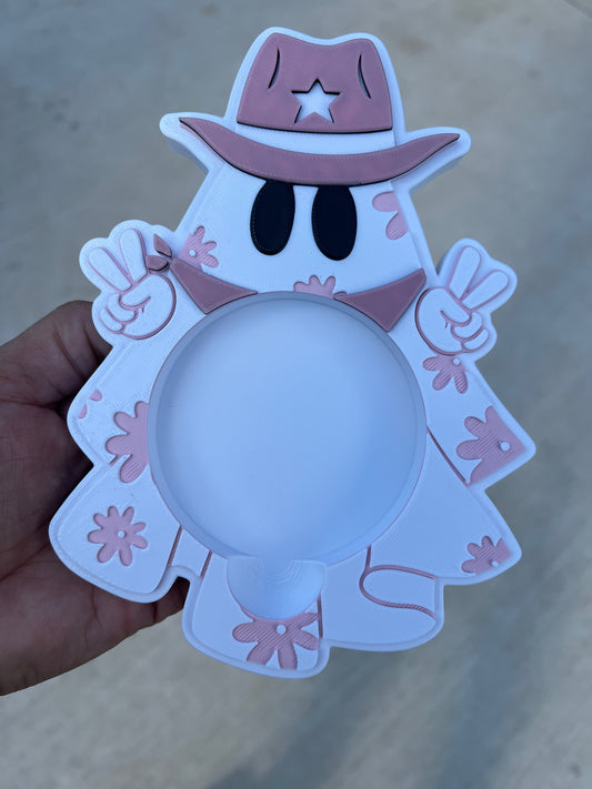 3D Ghost Cowgirl Post It Holder
