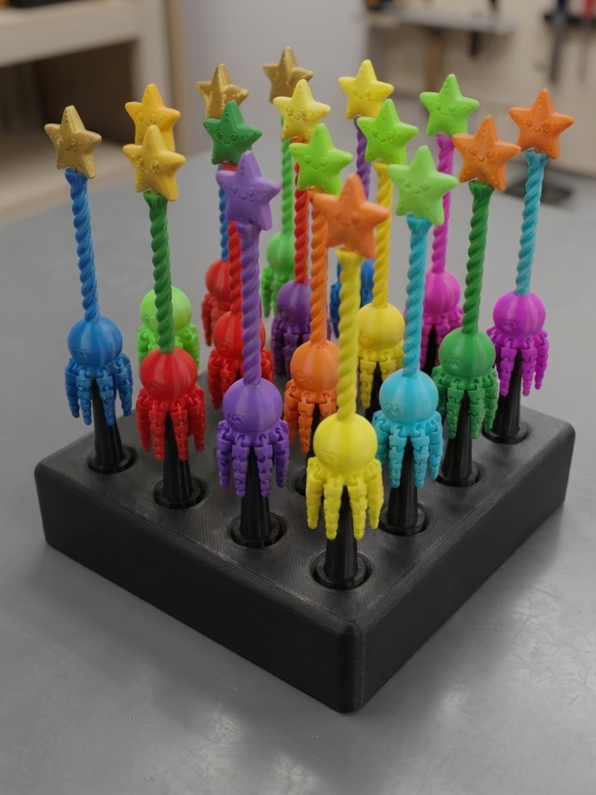 3D Spinning Octopus Wand Stand