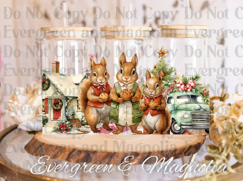 Squirrel Christmas Family Animals