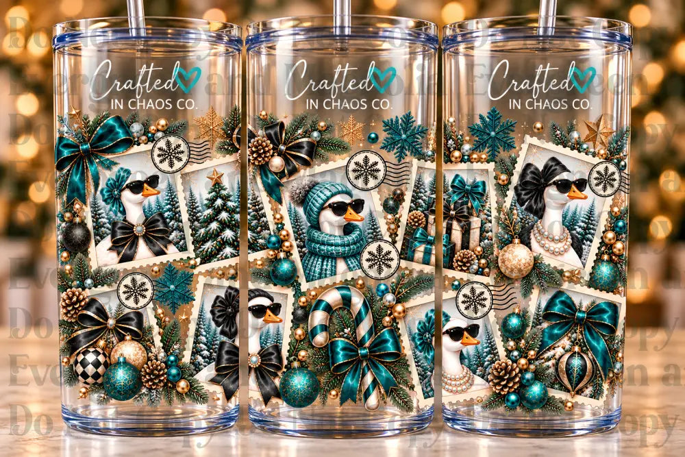 Teal goose stamp CC